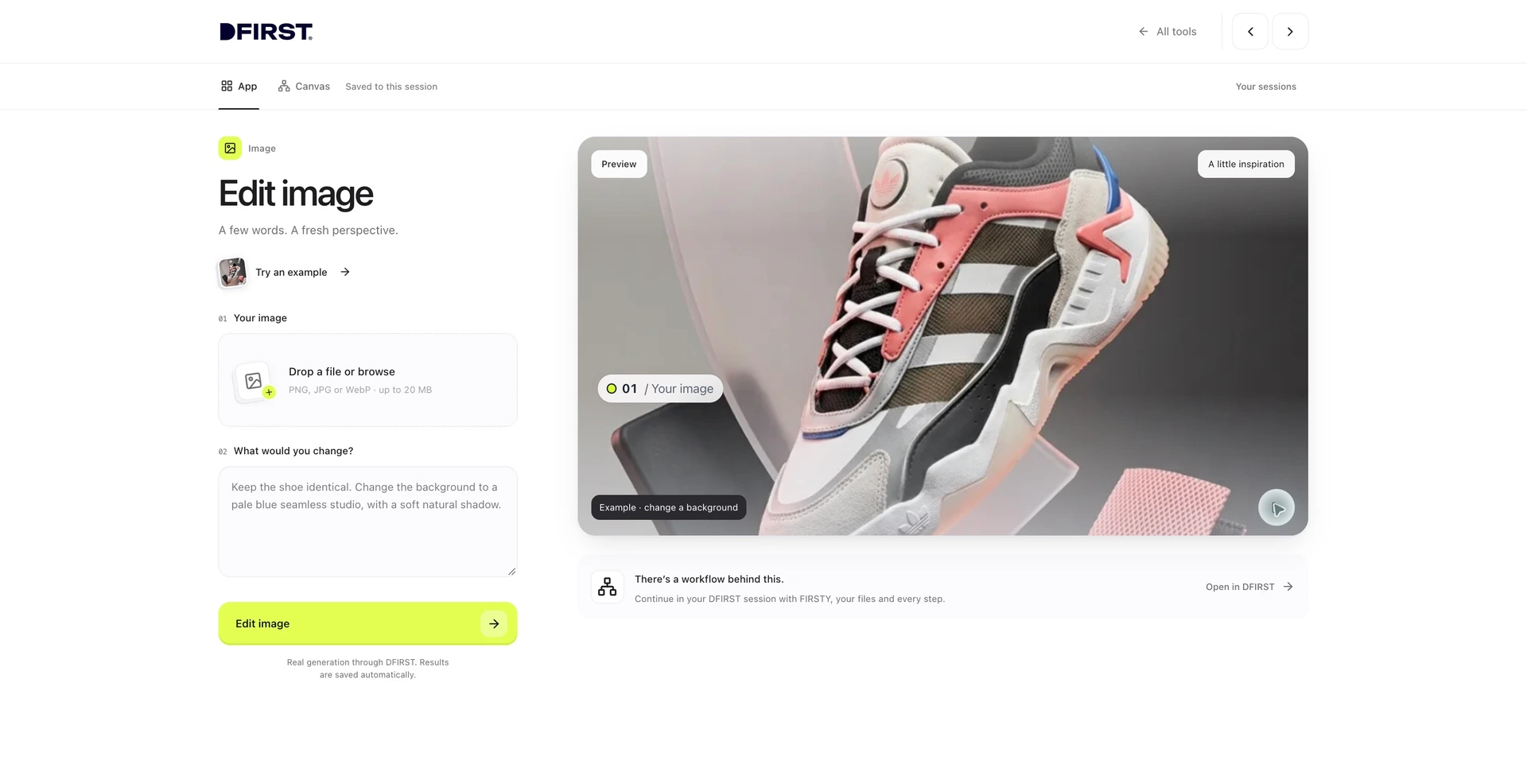 A screenshot of an app screen used as the first step of a demo